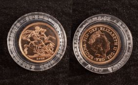 An Elizabeth II, 2016, sovereign.