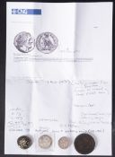 A 1797 George III cartwheel 2d: a higher grade 1817 silver shilling,