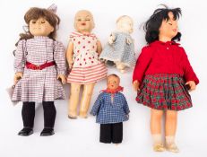 Estate of a doll restorer: A collection of various dolls to include an 'Ideal' doll,