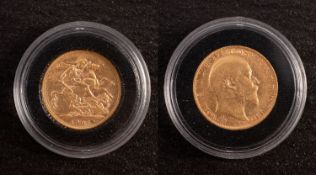 An Edward VII, 1908, sovereign.