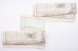 Three RAF silk maps,