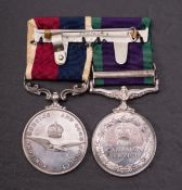 An Elizabeth II RAF pair, comprising of RAF Campaign Service medal with Malay Peninsula clasp,