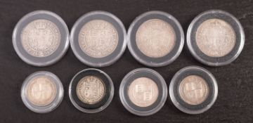 1894,1896,1898,1899, halfcrowns, with shillings higher grade 1889, with two 1887 and 1888.