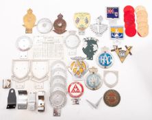 A group of eleven various car badges, including BARSCC badge No.
