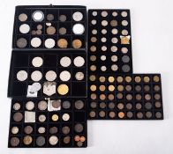 Black case containing Britannia 103 coin, WWI medal ' Private Little East Surrey Regiment',