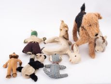 A Dean rag Doll Company Donkey and Lamb, together with a 'Tailwagger' Terrier,