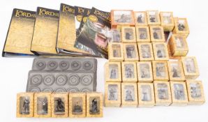 A collection of Lord of the Rings diecast figures, maker New Line Productions,