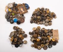 A collection of various regimental and other livery buttons, including one labeled 'Transval,