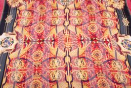 Christian Dior scarf with red, black and gold heraldic pattern,