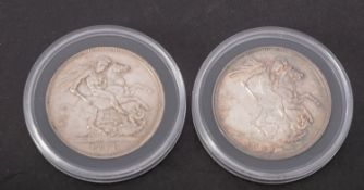 Two Victorian, 1888 & 1889, better grade crowns.