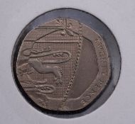 Elizabeth II 20 pence, no date.