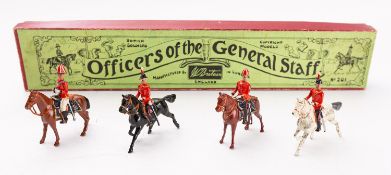 Britains toy soldiers, set 201, Officers of the General Staff, 4 mounted figures,