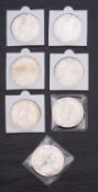 Seven Maria Thresa silver thalers.