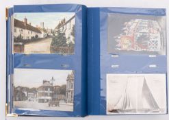Postcard album; mostly West country topographical, some film starts,