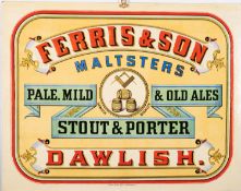 A pair of early 20th century painted and varnished advertising panels for 