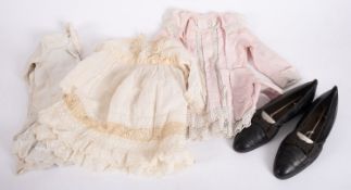 An early 20th century black lace sleeveless dress,