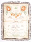 A Victorian silk Royal Opera Covent Garden commemorative programme ,