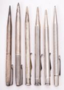 Yard-o-Led, a silver ballpoint pen and pencil set by Edward Baker & Son, Birmingham 1958 and 1959,