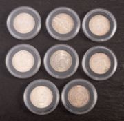 Higher grade shillings, 1911,1912,1914,1915,1916,1917,1918,1919.