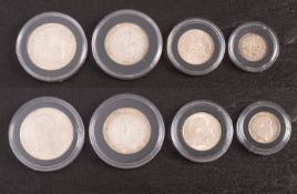 1910 halfcrown, florin, shilling and six pence.