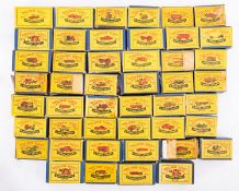 Moko Lesney. A boxed group of forty-six 'matchbox' 1-75 series vehicles, including No. 19 MG, No.