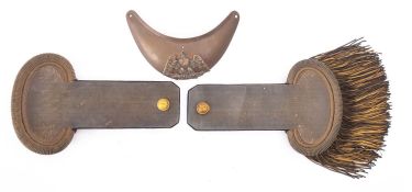 A pair of 19th century French gold braid epaulette Regiment of Lead and a brass second empire