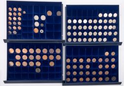 Four trays of high grade pennies 1936 to 1937, with high grade half pennies 1937 onwards,