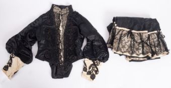 A late Victorian early Edwardian black silk and beadwork bodice,