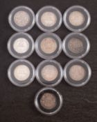 Ten Victorian six pences, some better grade, 1898,1897,1891,1899,1892,1896,1894,1890,1893,1895.