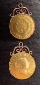 A 1806 George III half guinea (mounted), total weight 4.5g.