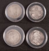 A 1689 and a 1697 Bristol half crowns.