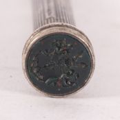 A Victorian whitemetal combination push pen and propelling pencil, maker S Mordan & Co,
