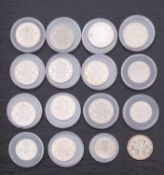 A higher grade 1916 half crown, with eleven George VI better grade half crowns.