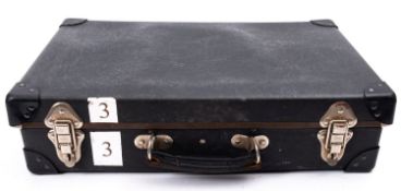 A late 20th century fibre postcard carrying case
