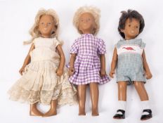 Estate of a doll restorer: three unboxed Sasha dolls, one with wrist tag,