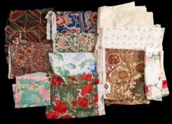 Nine swatches of various Liberty fabrics, including 'Clementina', 'Melbury', 'Carnation',