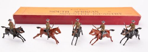 Britains toy soldiers, set 38, South African Mounted Infantry, 5 mounted figures,