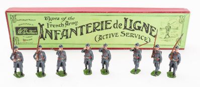 Britains toy soldiers, set 192, Infantrie de Ligne (Active Service), 8 figures,