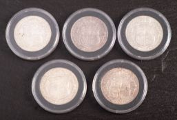 Higher grade 1915,1915,1917,1918,1919, halfcrowns.