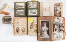 Postcards, one Edwardian album, mainly UK topography, many undivided backs, a few foreign, humor,