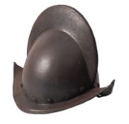 A German Comb Morion, late 16th Century, rounded one-piece skull with high roped comb,