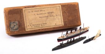 Three Basset Lowke ship models from the remaining personal effects of Harwood Elmes Robert Steele