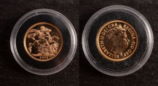 An Elizabeth II, 2014, sovereign.