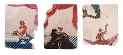 A group of 18/19th Century Indian gouache on mica portraits of trades people,