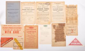 Two 1955 Notice of Special Arrangement Train Timetable,