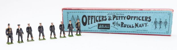 Britains toy soldiers, set 207, Officers and Petty Officers of the Royal Navy, 8 figures,