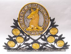 Whitbread & Co, two cast aluminium pub sign finials,