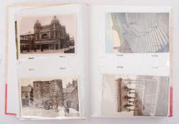 Postcard album; English and Scottish topographical, some French/ English comical, (approx.