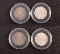 Two Victorian, Higher grade, 1886 and 1884 shillings.
