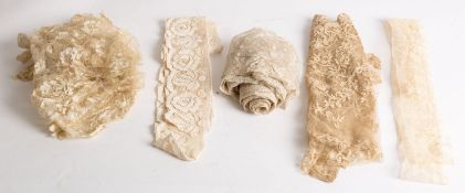 Five lengths and flounces of various lace,